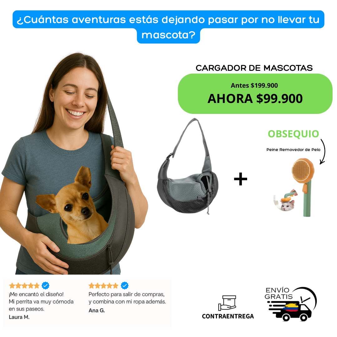 PetGo®: lleva a tu perro o gato contigo y recibe GRATIS un peine removedor de pelo!