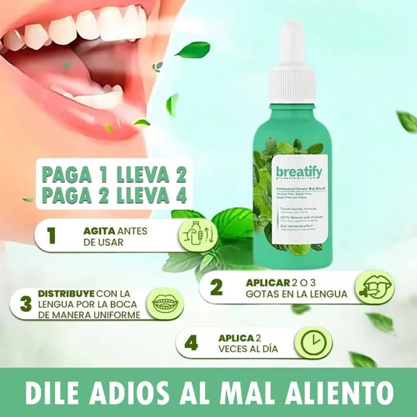 Breatify ® Elimina el Mal Aliento de Forma Natural y Duradera - 2x1
